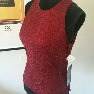 Sleeveless beaded top by Carmen Marc Valvo NWT